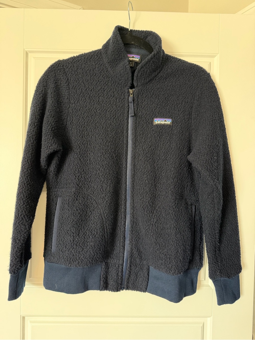 Patagonia Navy Woolyester Zip-Up Jacket